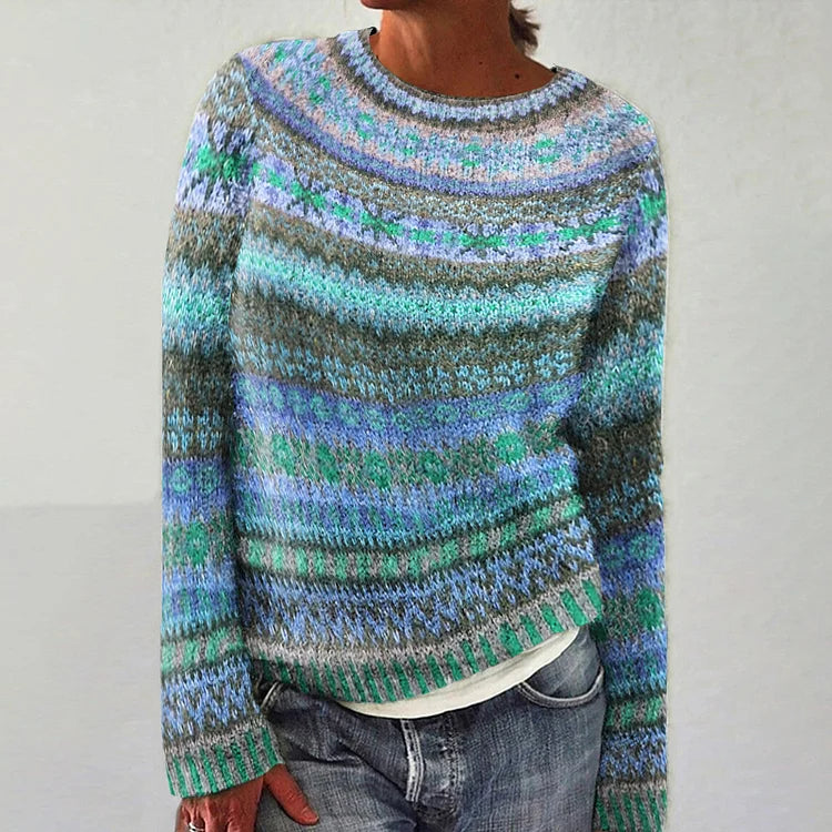 Hedwig™ | Pullover im Streifenmix in Türkis