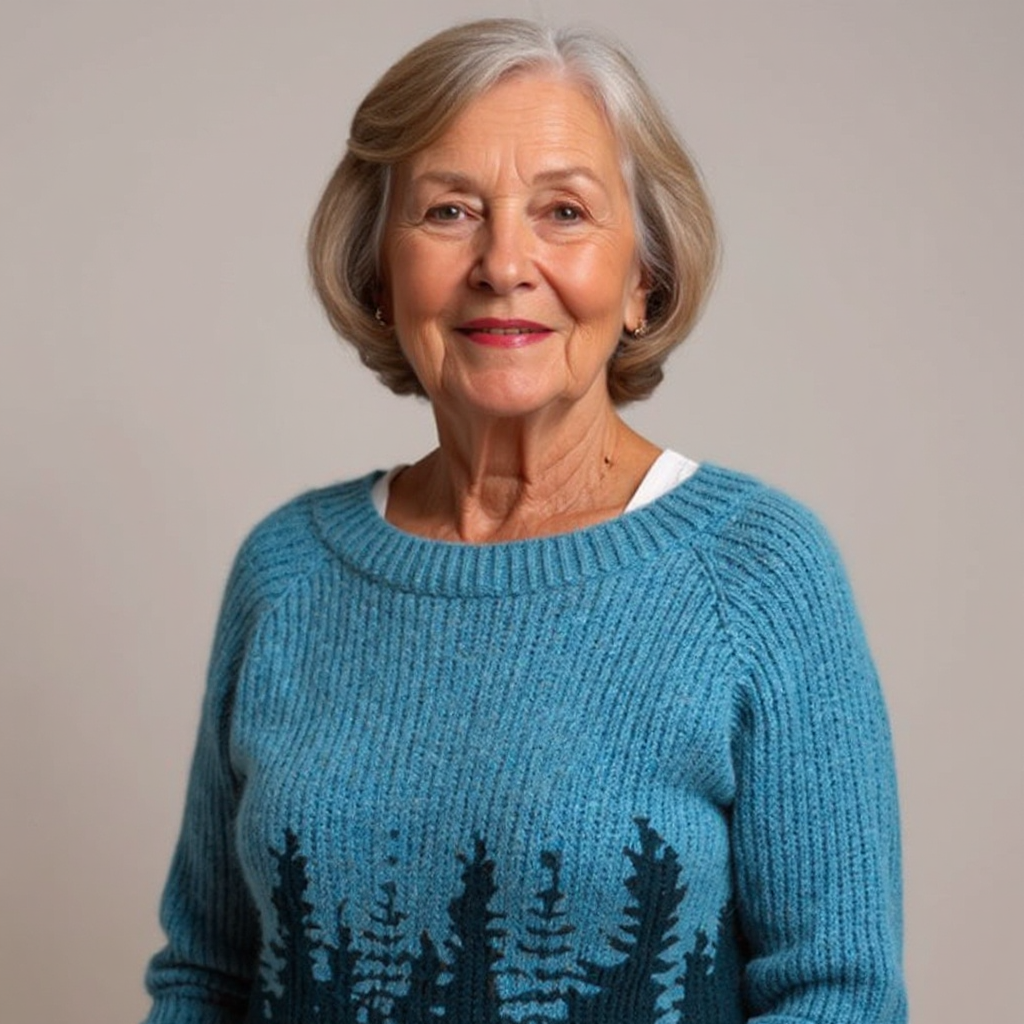 Edeltraud™ | Pullover mit Tannen in Petrol