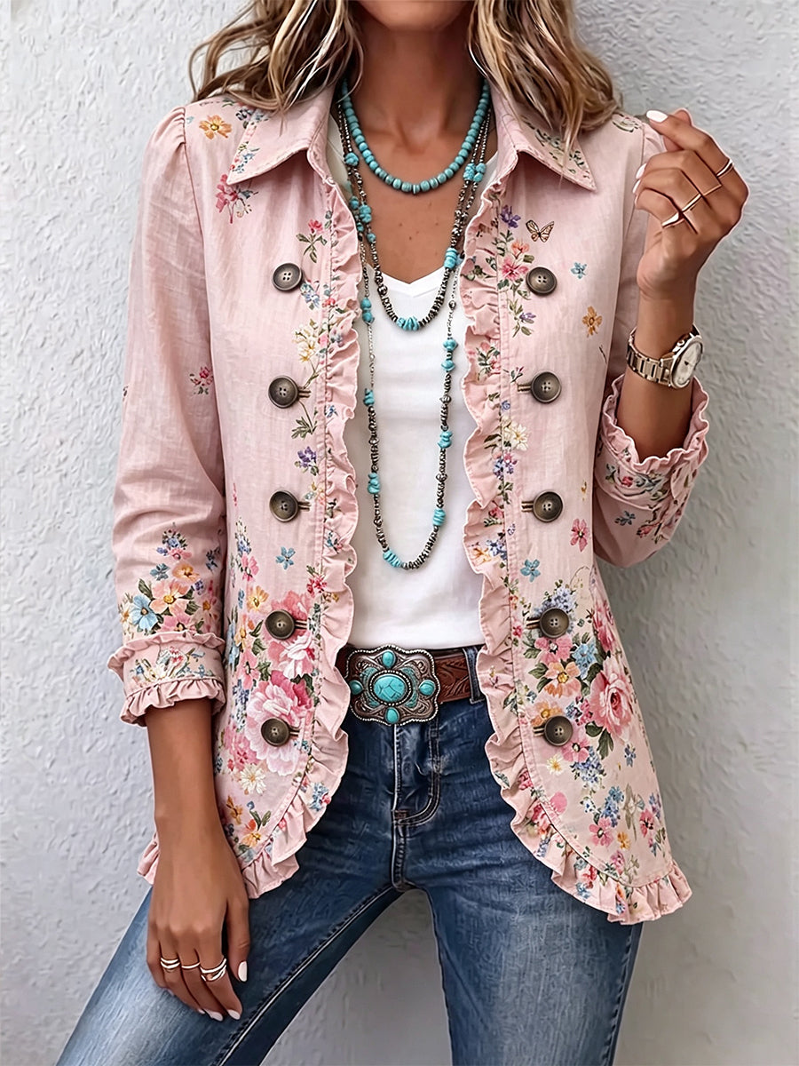 Hannelore™ | Blazer in Rosé mit Blüten