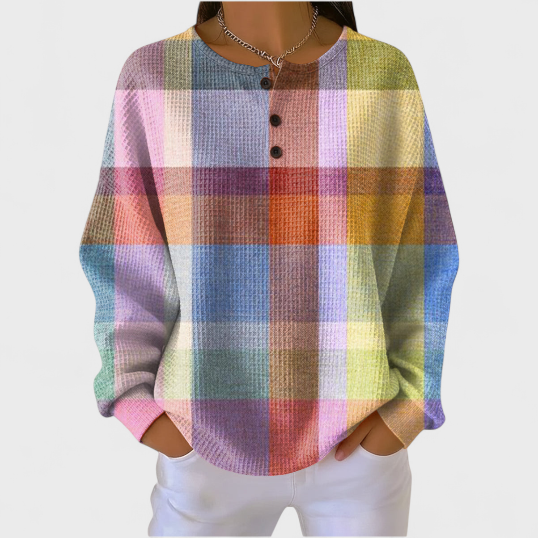 Birgitta™ | Pullover im Aquarell-Karo