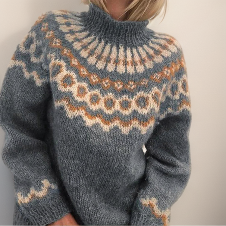 Ellinor™ | Rollkragenpullover im Norweger-Muster