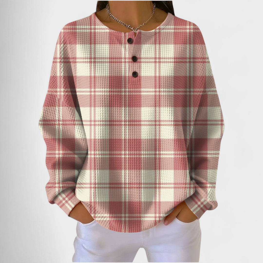 Wiltrud™ | Pullover im Karo in Altrosa