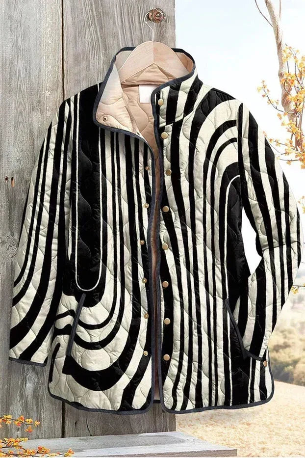 Hanne™ | Steppjacke im Zebra-Muster