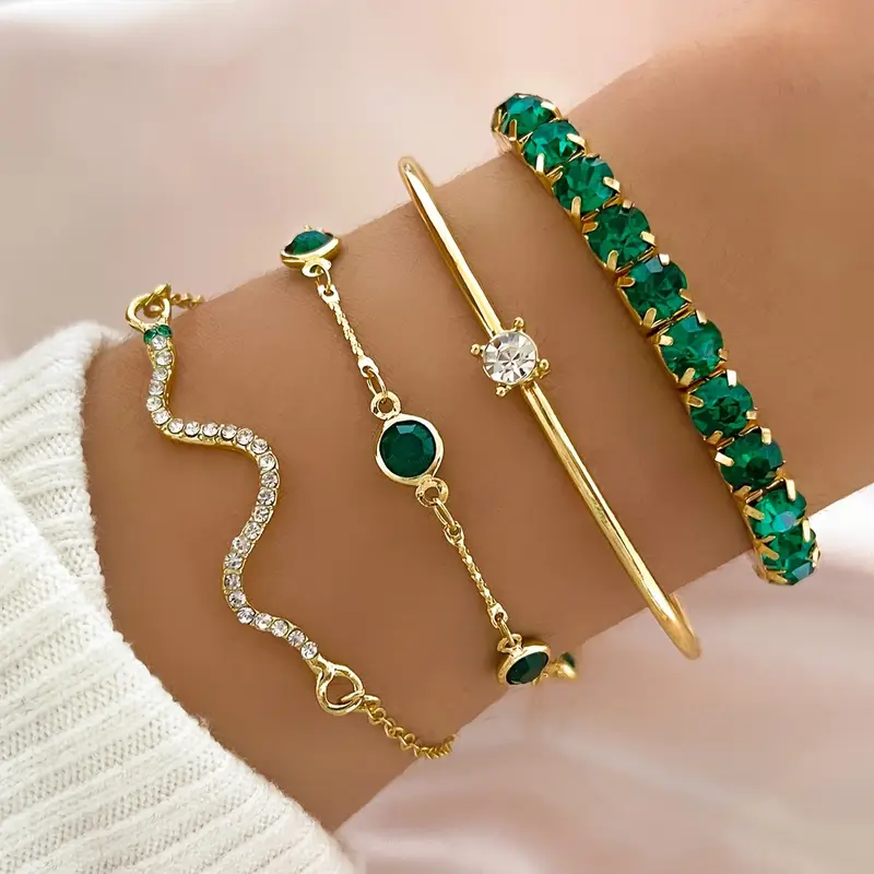 Almut | Armband-Set mit grünen Steinen