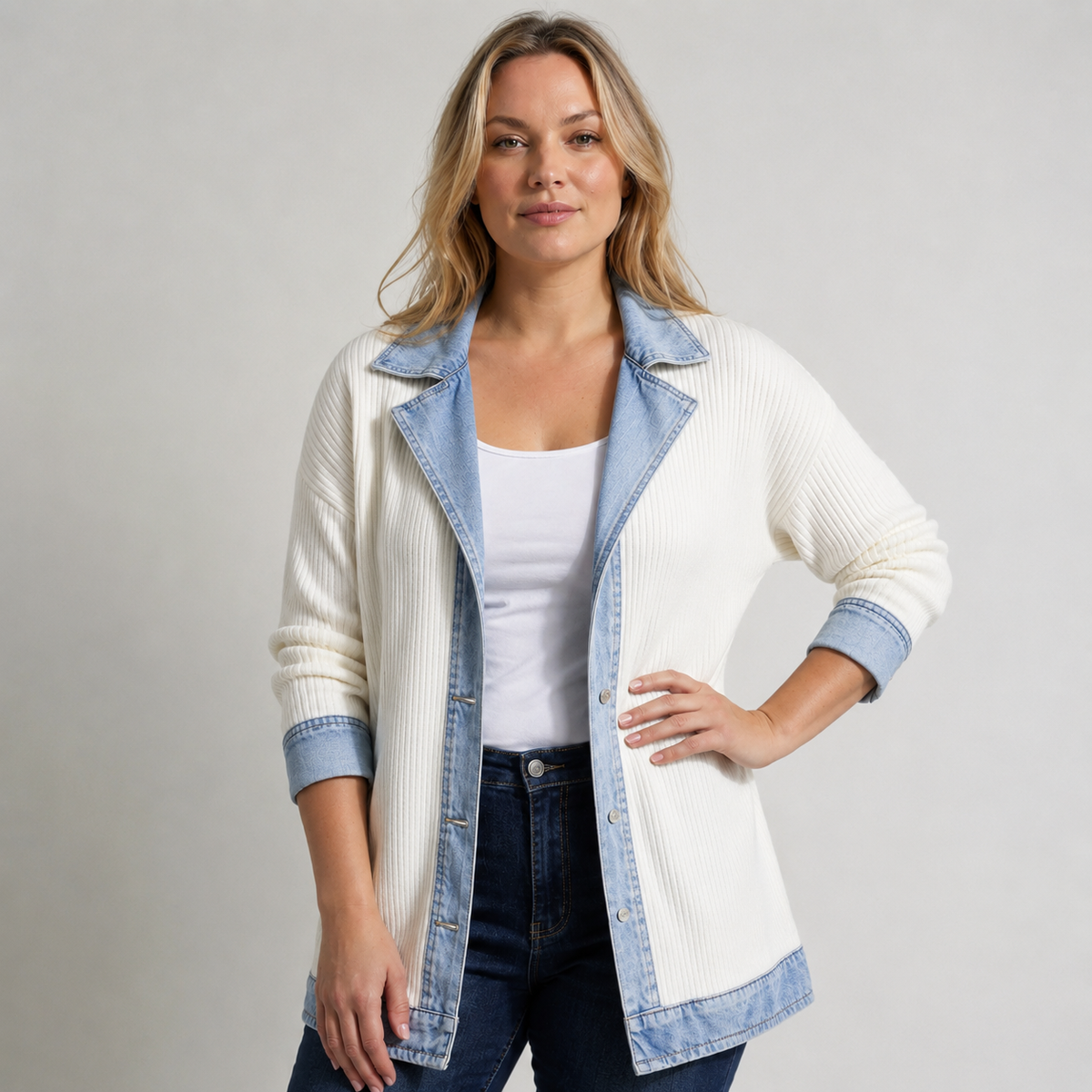 Yvonne | Jacke im Zweifarben-Look