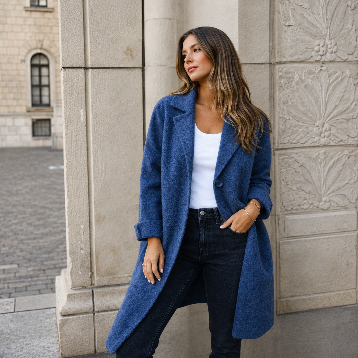Sandra | Eleganter Knopfmantel