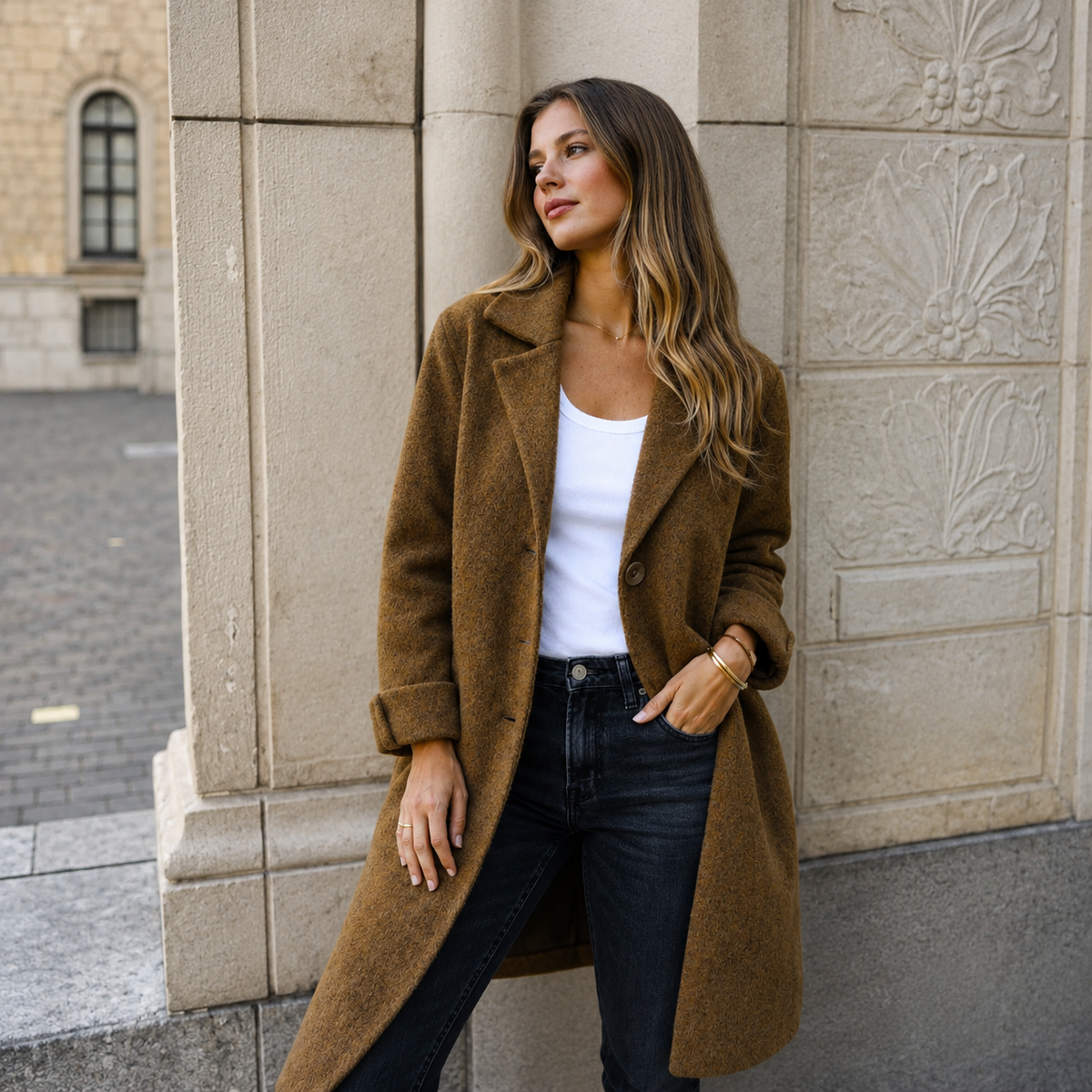 Sandra | Eleganter Knopfmantel