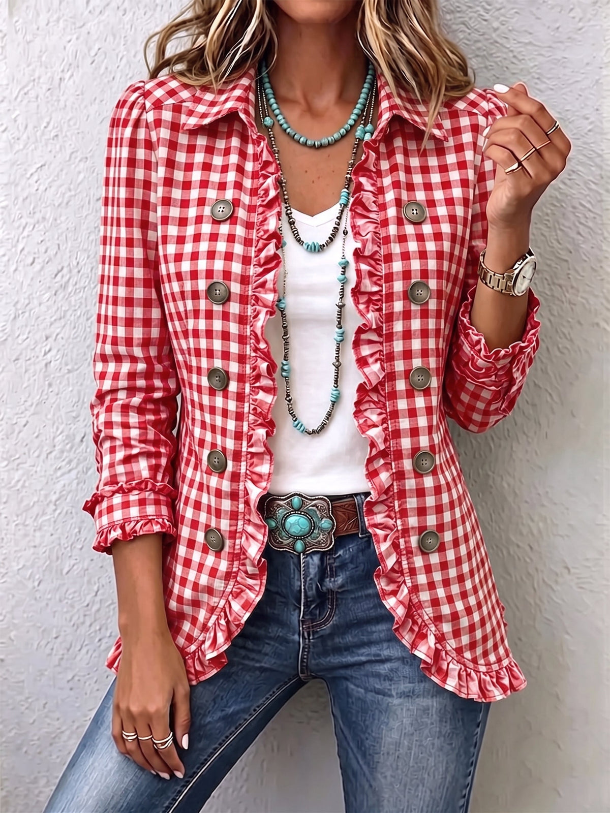 Elke™ | Blazer im Vichy-Karo