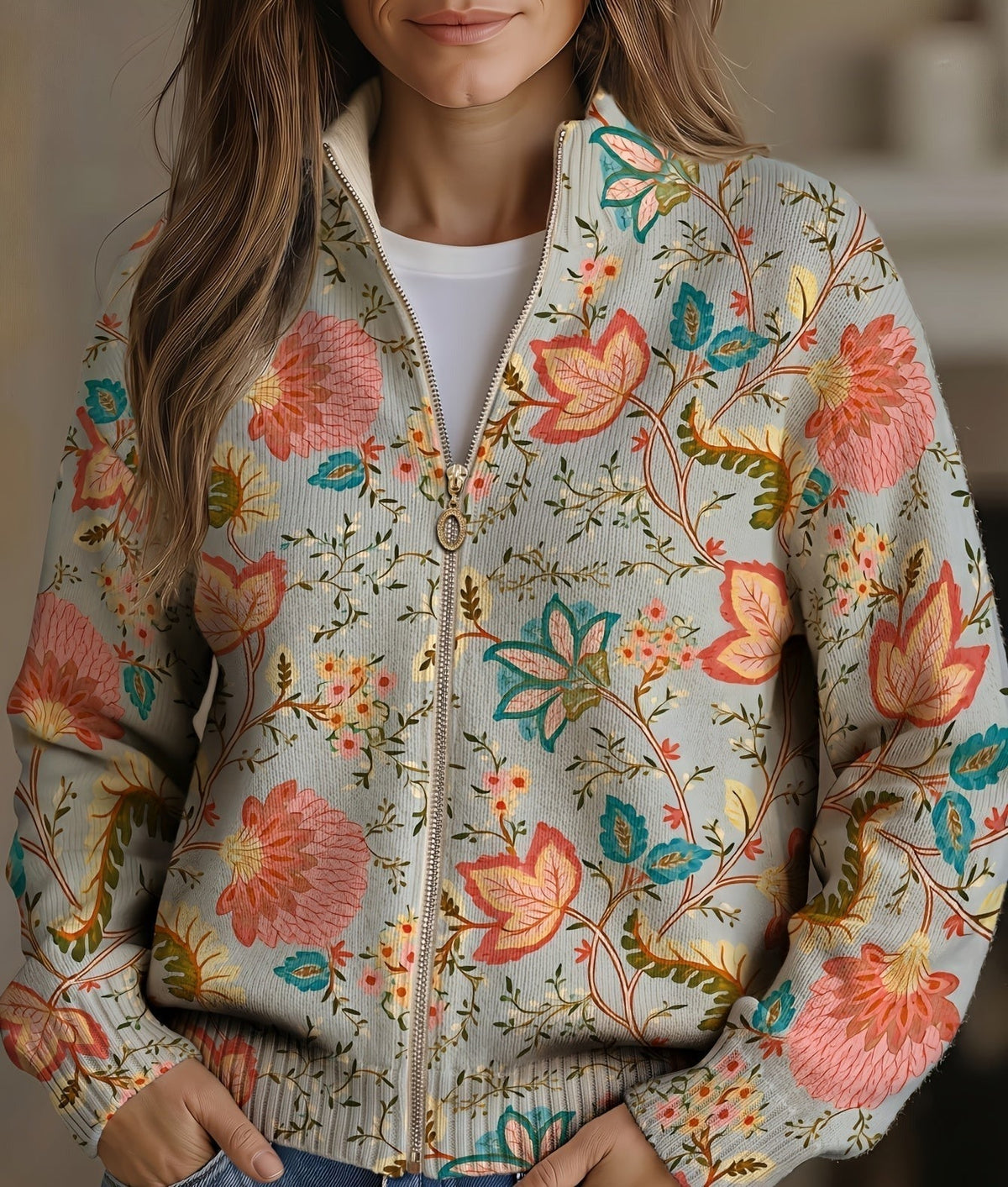 Erika™ | Cardigan mit Vintage-Blumen